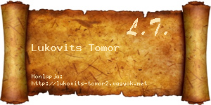 Lukovits Tomor névjegykártya